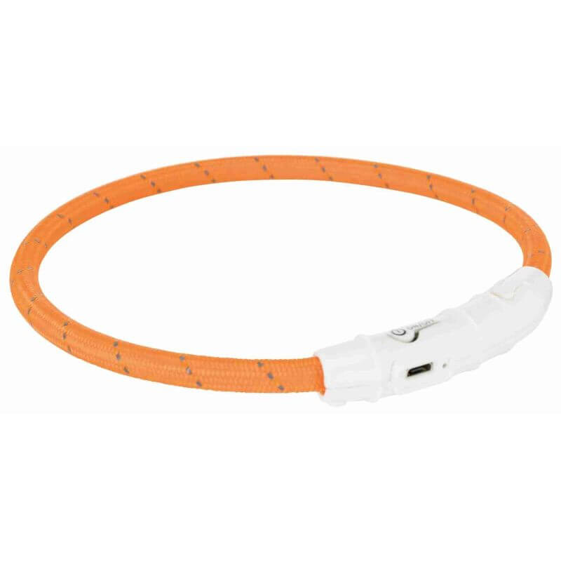 Flash anneau lumineux USB, en TPU/nylon, M–L: 45 cm/ø 7 mm, orange Flash anneau lumineux USB, en TPU/nylon, M–L: 45 cm/ø 7 mm, orange
