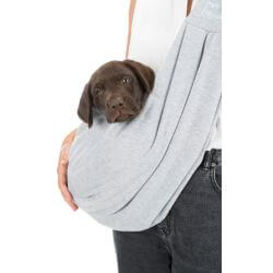 Junior sac ventral, 22 × 20 × 60 cm, gris clair/menthe