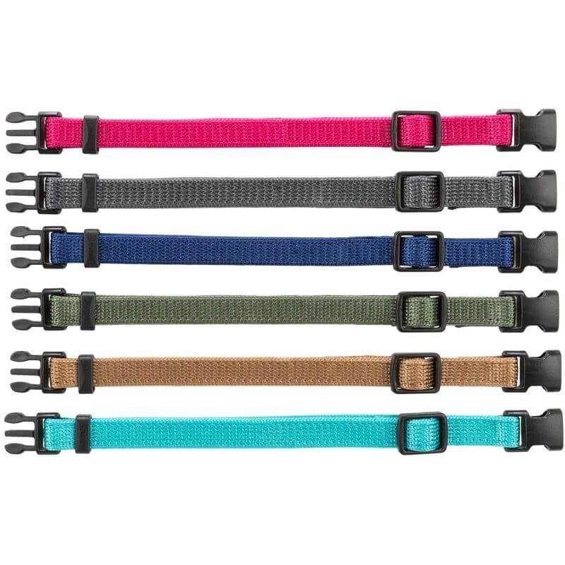 Junior Colliers chiot, M–L: 22–35 cm/10 mm, 6 Pcs, fushia, gris graphite, indigo