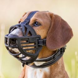 Muselière Muzzle Flex, en caoutchouc, M–L, noir