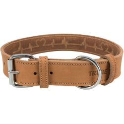 Rustic collier en cuir ciré et vieilli Heartbeat, L–XL: 55–65 cm/40 mm, brun