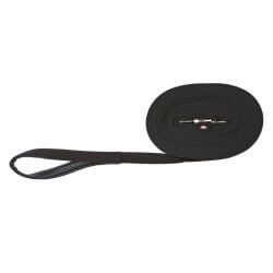 Laisse à pister, coton, M–L: 10 m/20 mm, noir