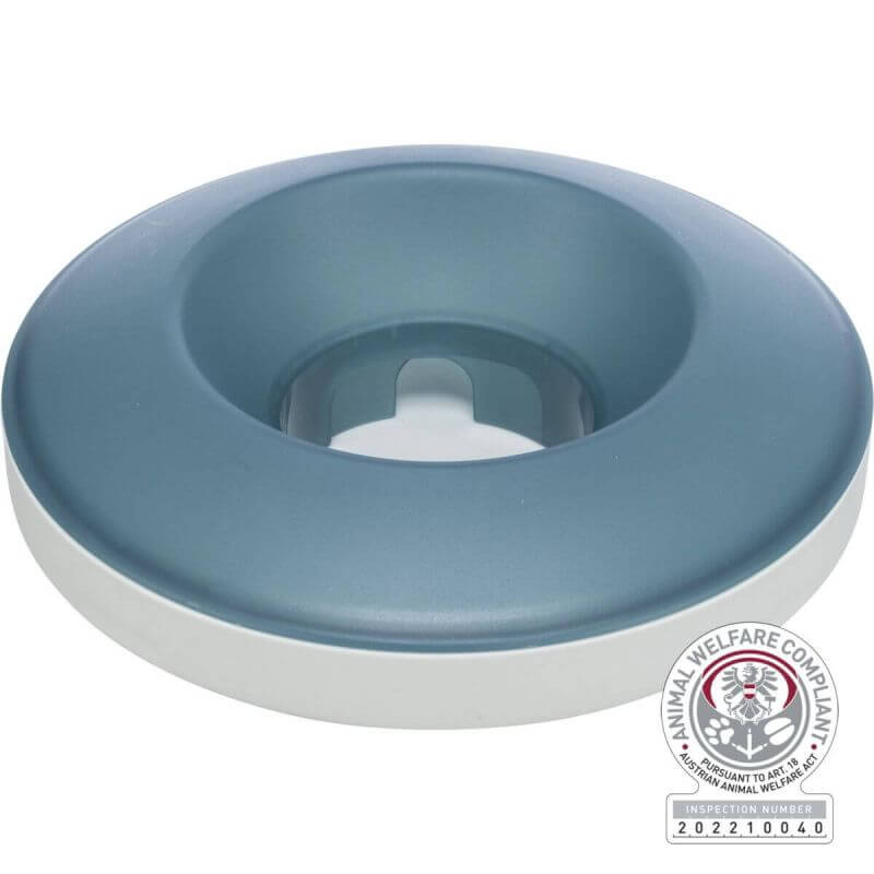 Slow Feeding gamelle Rocking, en plastique/TPR, 0,5 l/ø 23 cm, gris/bleu Slow Feeding gamelle Rocking, en plastique/TPR, 0,5 l/ø 23 cm, gris/bleu