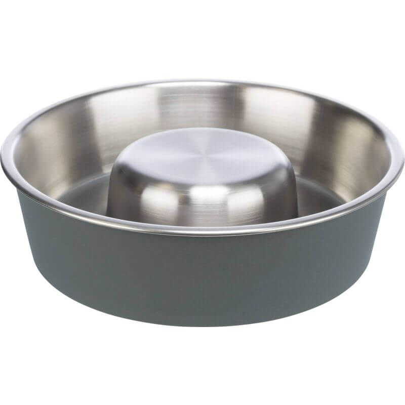 Slow Feeding Gamelle, en acier inox/plastique, 1 l/ø 21 cm Slow Feeding Gamelle, en acier inox/plastique, 1 l/ø 21 cm
