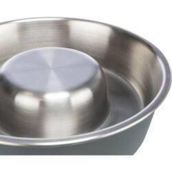 Slow Feeding Gamelle, en acier inox/plastique, 1 l/ø 21 cm