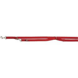Premium laisse réglable double, L–XL: 2,00 m/25 mm, rouge