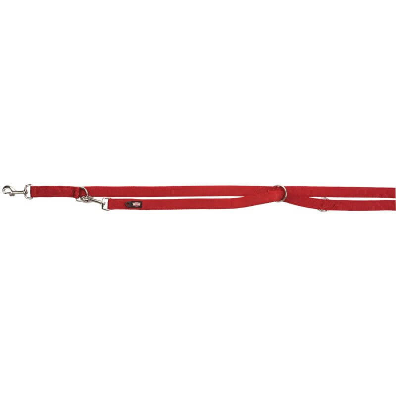 Premium laisse réglable double, L–XL: 2,00 m/25 mm, rouge