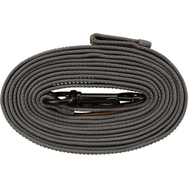 Fusion laisse à pister, caoutchoutée, M–XL: 3 m/17 mm, gris graphite/papaye