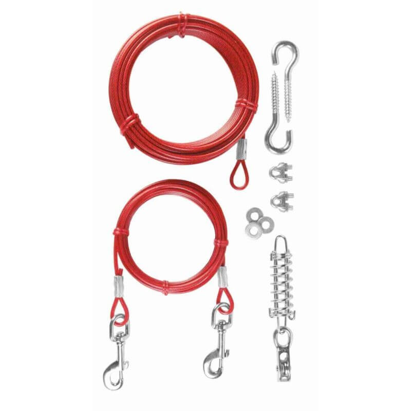 Câble d'attache avec longe, 15 m, rouge