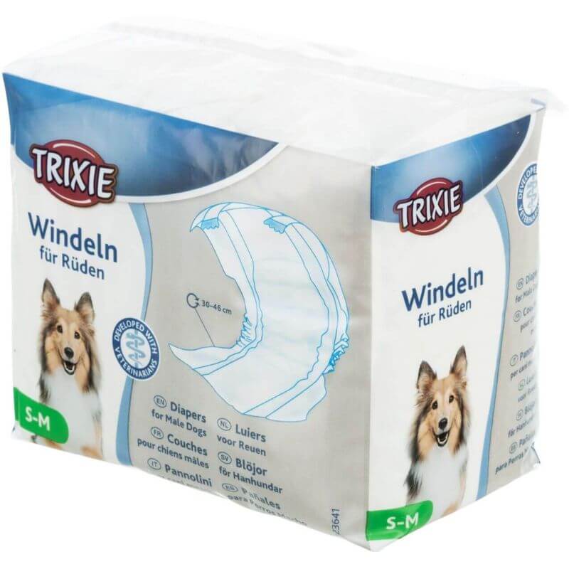 Couches pour chiens mâles, S–M: 30–46 cm, 12 Pcs Couches pour chiens mâles, S–M: 30–46 cm, 12 Pcs