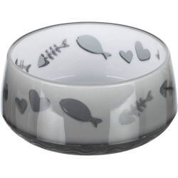 Gamelle, motif poisson-cœur, plast./caout., 0,3 l/ø 12 cm