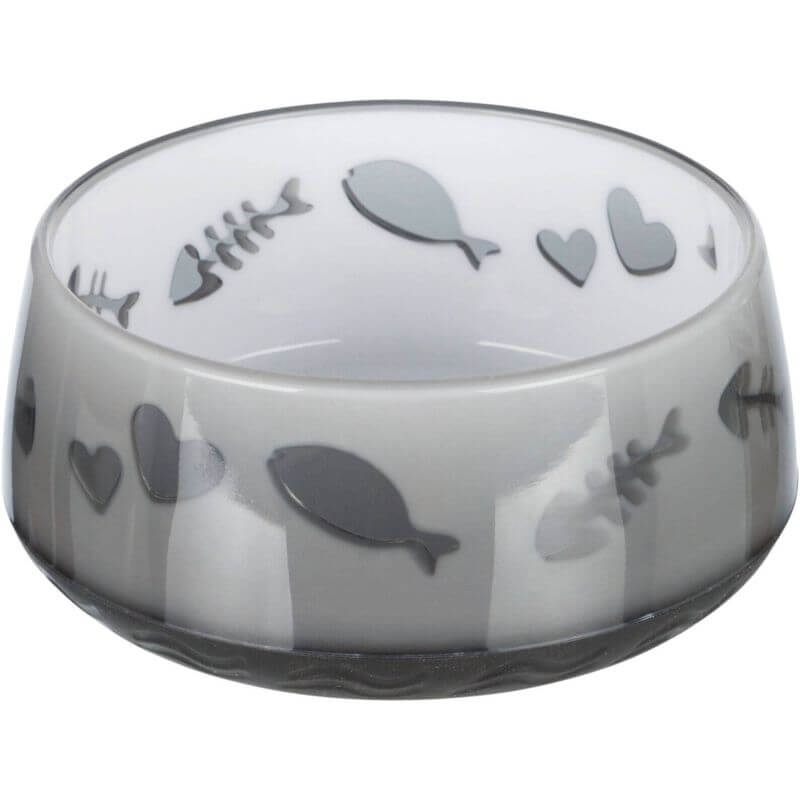 Gamelle, motif poisson-cœur, plast./caout., 0,3 l/ø 12 cm