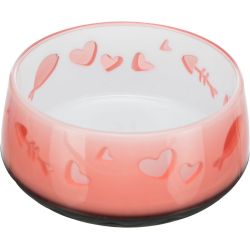 Gamelle, motif poisson-cœur, plast./caout., 0,3 l/ø 12 cm