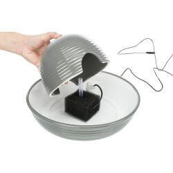 Fontaine à boire Vital Flow, en céramique, 1,5 l/ø 28 × 12 cm, gris/blanc