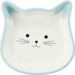 Gamelle, tête de chat avec visage, en céramique, 0,25 l/12 × 12 cm