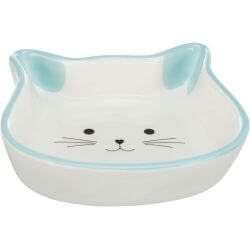 Gamelle, tête de chat avec visage, en céramique, 0,25 l/12 × 12 cm