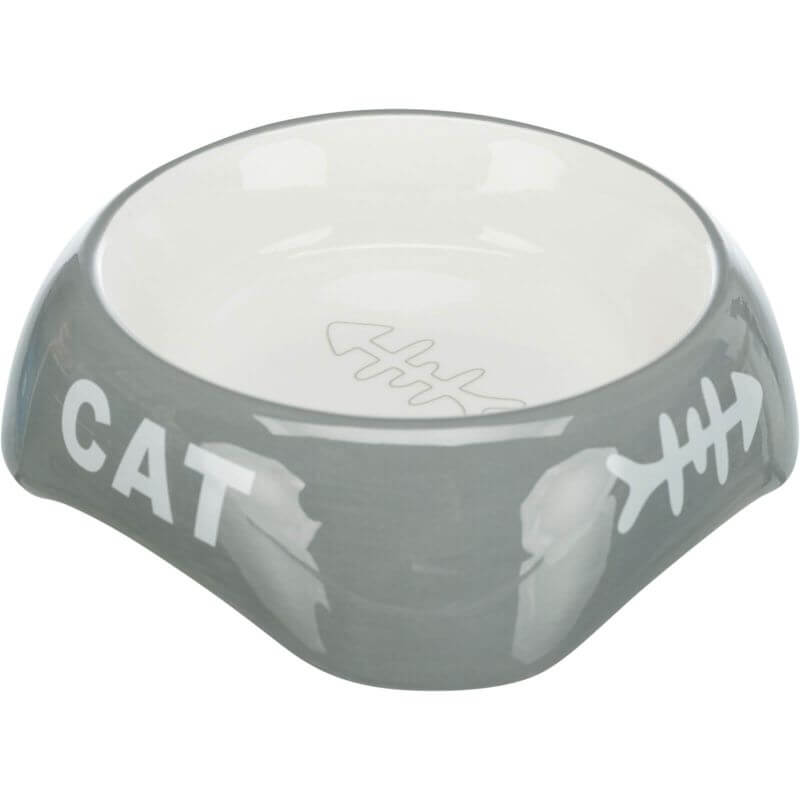 Gamelle Cat, arête de poisson, en céramique, 0,2 l/ø 13 cm Gamelle Cat, arête de poisson, en céramique, 0,2 l/ø 13 cm