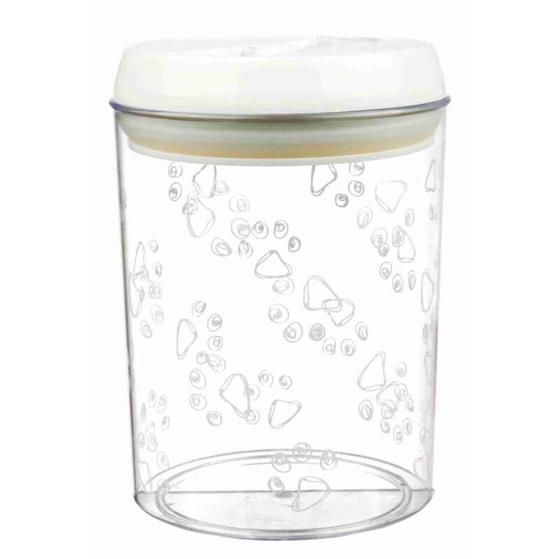 Boîte snack, en plastique, 1,5 l/ø 12 × 17,5 cm, transparent/blanc Boîte snack, en plastique, 1,5 l/ø 12 × 17,5 cm, transparent/blanc
