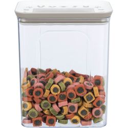Boîte snack, en plastique, 1,5 l/ø 12 × 17,5 cm, transparent/blanc