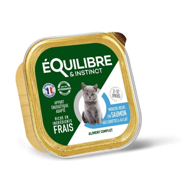 EQUILIBRE MOUSSE CHATON SAUMON CAROTTES & LAIT 85gr EQUILIBRE MOUSSE CHATON SAUMON CAROTTES & LAIT 85gr