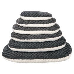 Coussin Kaline, ovale, 70 × 47 cm, gris/crème