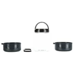 Set de voyage, en plastique, 2 l/2 × 0,75 l, gris foncé