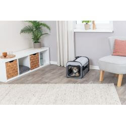 Soft Kennel Basic, XS: 32 × 32 × 47 cm, gris foncé/gris clair