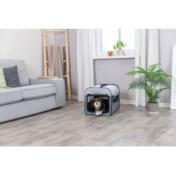 Soft Kennel Basic, M–L: 70 × 75 × 95 cm, gris foncé/gris clair