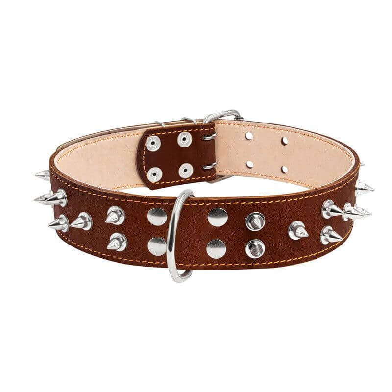 COLLIER CUIR CLOU 45MM 56/68 MARRON COLLIER CUIR CLOU 45MM 56/68 MARRON