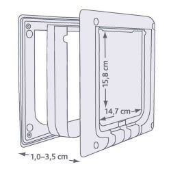 Chatière, 4 positions, électromagnétique, 21,1 × 24,4 cm, blanc