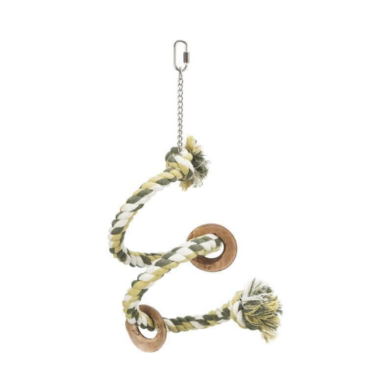 Perchoir spiral en corde, flexi., fixation par vis, 50 cm/ø 21 mm Perchoir spiral en corde, flexi., fixation par vis, 50 cm/ø 21 mm