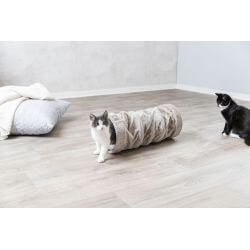 Tunnel de jeu, en peluche, ø 22 × 60 cm, gris
