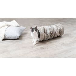Tunnel de jeu, en peluche, ø 22 × 60 cm, gris