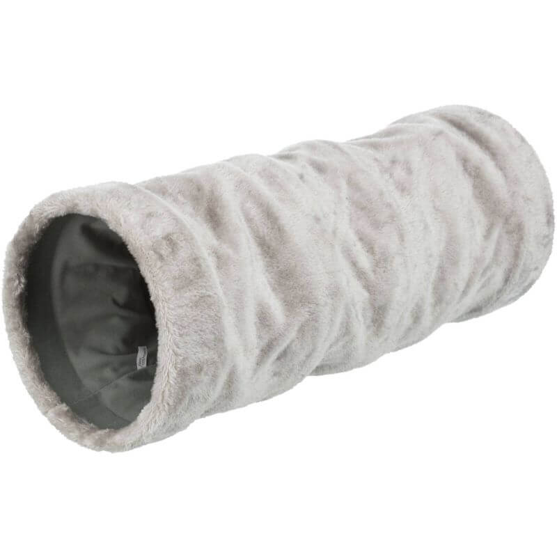 Tunnel de jeu, en peluche, ø 22 × 60 cm, gris Tunnel de jeu, en peluche, ø 22 × 60 cm, gris