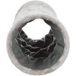 Tunnel de jeu, en peluche, ø 22 × 60 cm, gris