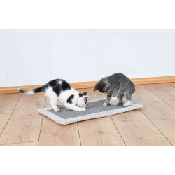 Tapis griffoir, tapis en sisal/en peluche, 55 × 35 cm, gris/gris clair