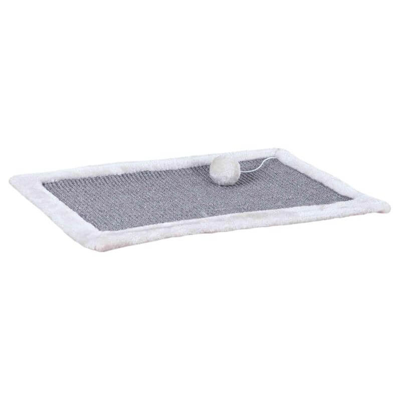 Tapis griffoir, tapis en sisal/en peluche, 55 × 35 cm, gris/gris clair Tapis griffoir, tapis en sisal/en peluche, 55 × 35 cm, gris/gris clair
