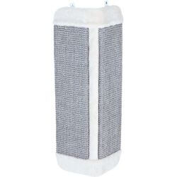 Griffoir pour coins, tapis sisal/peluche/catnip, 32 × 60 cm, gris/gris clair