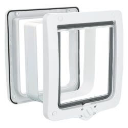 Chatière XXL, 4 positions avec tunnel, 24 × 28 cm, blanc