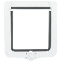 Chatière XXL, 4 positions avec tunnel, 24 × 28 cm, blanc