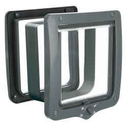 Chatière XXL, 4 positions avec tunnel, 24 × 28 cm, gris