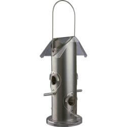Mangeoire, en métal/plastique, 800 ml/25 cm, argent