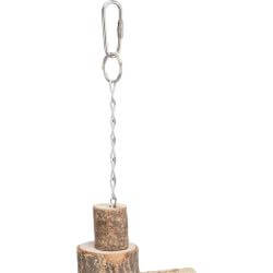 Jouet avec chaîne/corde, en bois d'écorce, 40 cm