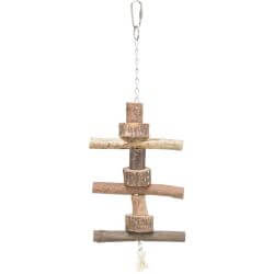 Jouet avec chaîne/corde, en bois d'écorce, 40 cm