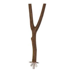 Perchoir, forme Y, fixation de vis, bois d'écorce, 20 cm/ø 15 mm