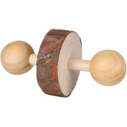 Haltères, en bois d'écorce, ø 4,5 × 9 cm, 2 Pcs