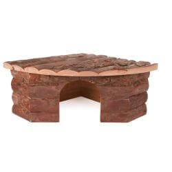 Maison d'angle Jesper, lapins nains, en bois, 42 × 15 × 30/30 cm