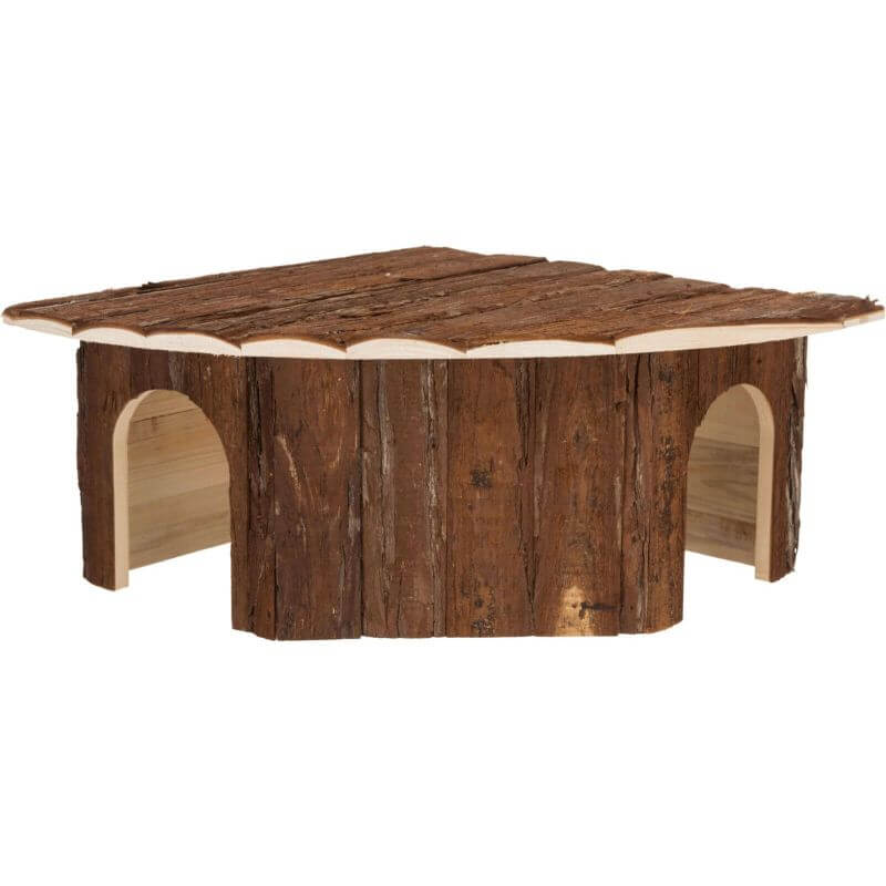 Maison d'angle Jesper, 2 sor., lapin, b. d'écorce, 52 × 18 × 37/37 cm Maison d'angle Jesper, 2 sor., lapin, b. d'écorce, 52 × 18 × 37/37 cm