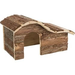 Maison Hanna, grands hamsters, en bois d'écorce, 26 × 16 × 15 cm