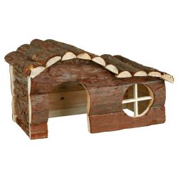 Maison Hanna, cochon d'Inde, bois d'écorce/flammée, 31 × 19 × 19 cm